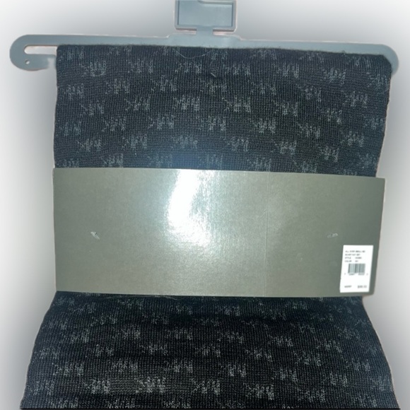 Mens Michael Kors Scarf and Reversible Hat Set MK logo Black/Charcoal Gray - Picture 8 of 9